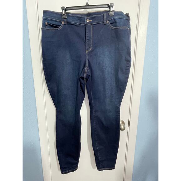 Duluth Jeans Size 20W High Rise Dark Wash Straight Leg Chore Barn Workwear - Picture 1 of 5